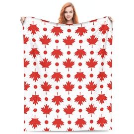 Canada Canadian Flag Throw Blanket Soft Cozy Bed Blanket Lightweight Flannel Fleece Blanket for Chair Sofa Car Travel 50x60