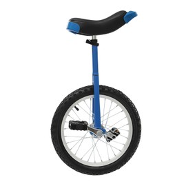 Unicycle, 16 Inch Adjustable Height Wheel Unicycle, Outdoor Cycling Unicycle with Steel Rim Unicycle Training Balance One Wheel Bike for Daily Fitness Cycling Exercises Fun (Blue)