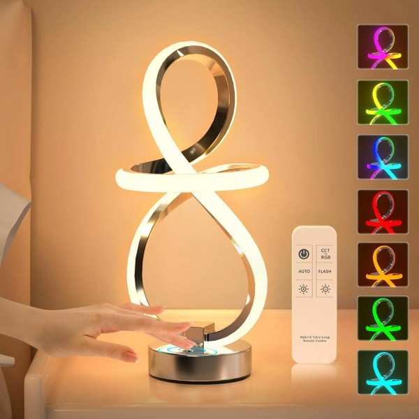 PutWish Modern Table Lamps, 3 Levels Dimmable Spiral LED Lamp