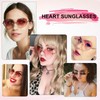 VIA LEECA Heart Rimless Sunglasses Women, Trendy Cute Grandient Pink
