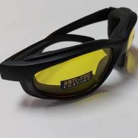 Curv 02-04 Motorcycle Shatterproof Yellow Lenses - Safety Rated - CurvZ No Wind Wrap Around Foam Liner Design - Protection of a Goggle with Convenience of a Sunglass.