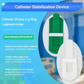 RYentte 12 PCS Catheter Stabilization Device,Self Adhesive Catheter Tube Urinary Leg Bag Holder Sticker, Catheter Supplies for PEG/G/Feeding Tube Holder Accessories