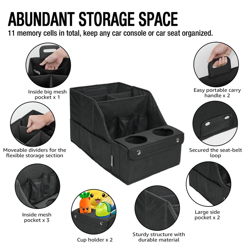 MULISOFT Car Seat Organizer- Backseat Car Organizer with 11 Storages