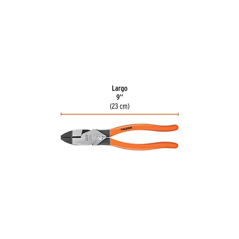 Truper Expert T210-9X Pinza para electricista 9" con ponchador de