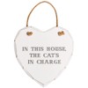 Sass & Belle In This House Cat Heart Plaque, White