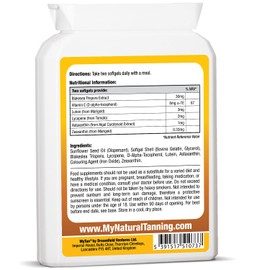 MyTan Bronze Tanning Pills | 100 Softgels | Sunless Tan Supplement | with Astaxanthin Lutein Lycopene and More | Over 7-Week Supply