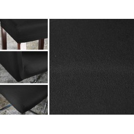 BEAUTEX Microfibre Chair Cover Sets, Microfibre Chair Cover, Elastic Stretch Cover, Choice of Size and Colour (Set of 4, Black)