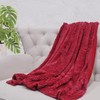 BYTIDE Soft Fuzzy Plush Faux Fur Herringbone Textured Throw Blanket,
