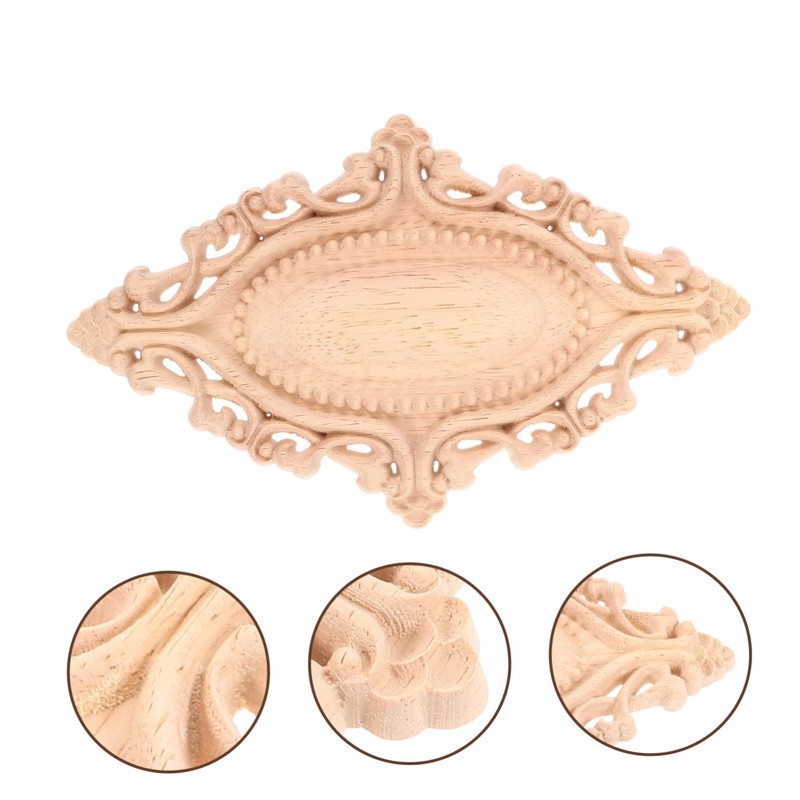 BIUDECO Strong Structure Wooden Applique Oval Door Center Flower Sheet