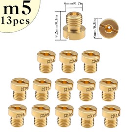 13 Piece Carburettor Nozzles M5 Carburettor Nozzles Main Nozzle Set Carburettor Nozzle (55-115) 55,60,65,70,75,80,85,90,95,100,105,110,115 Gas Nozzles for Gas Grill for Scooter Motorcycle Moped
