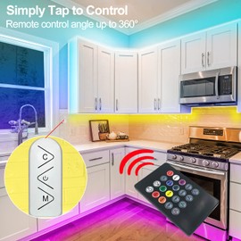 Micomlan 16ft/5M Led Strip Lights, Controller and Bluetooth APP Controlled Lights for Bedroom Home Decoration，Music Sync Color Changing RGB LED Lights with Remote Indoor