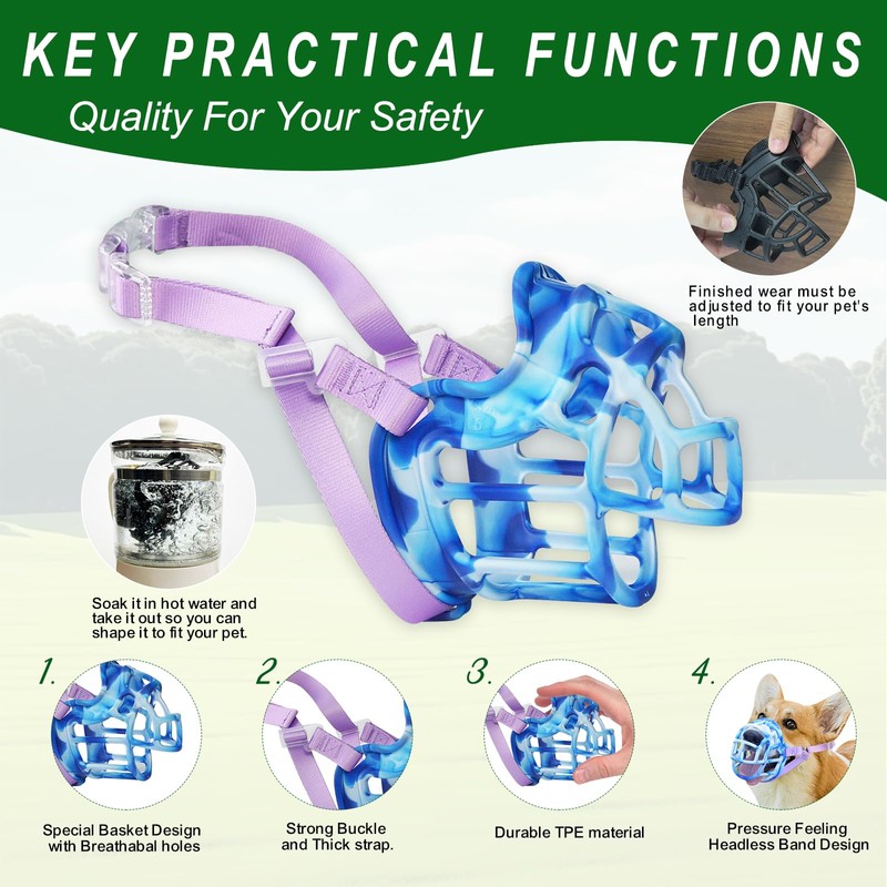 Dog Muzzle, Basket Muzzle Anti Biting Chewing, Sturdy Lightweight Muzzle