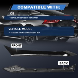 C- Pillar Trim Molding Compatible with Maxima 2016-2021 788739DJ1A 788739DD0A 78873-4RA0A Body Molding Panel Black (Rear Left Driver Side)