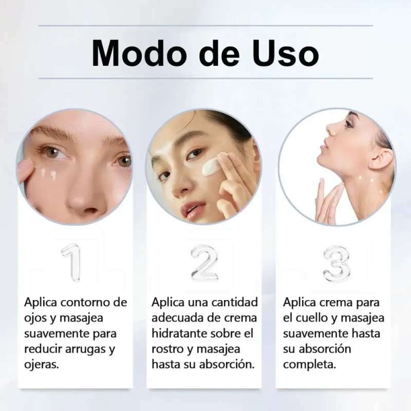 3pc Rutina Hidratante Anti-arruga Reafirma Crema Ojos Cuello
