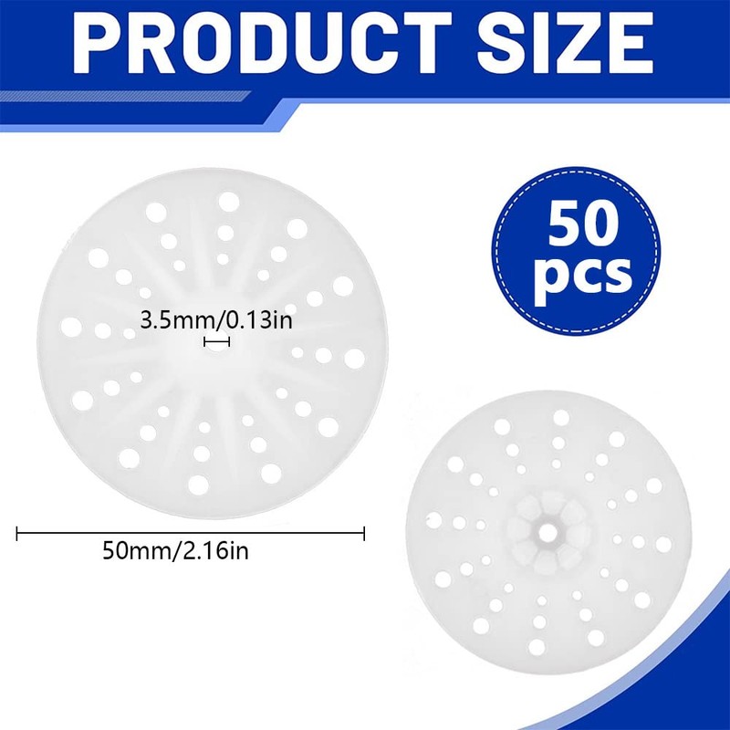 ComPDCVD 50 x 50 mm PP washers for fixing and
