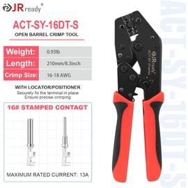 JRready ACT-SY-16DT-S Deutsch Crimp Tool - Crimping Tool for Deutsch Connector Kit, DT 16# Stamped Contacts 16/18AWG Wire Range Professional Wire Crimper