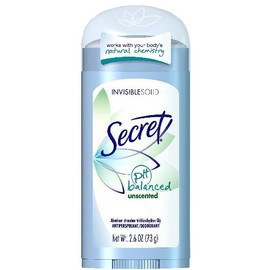 Secret Invisible Solid Antiperspirant Deodorant, White, Unscented, 2.6 Ounce