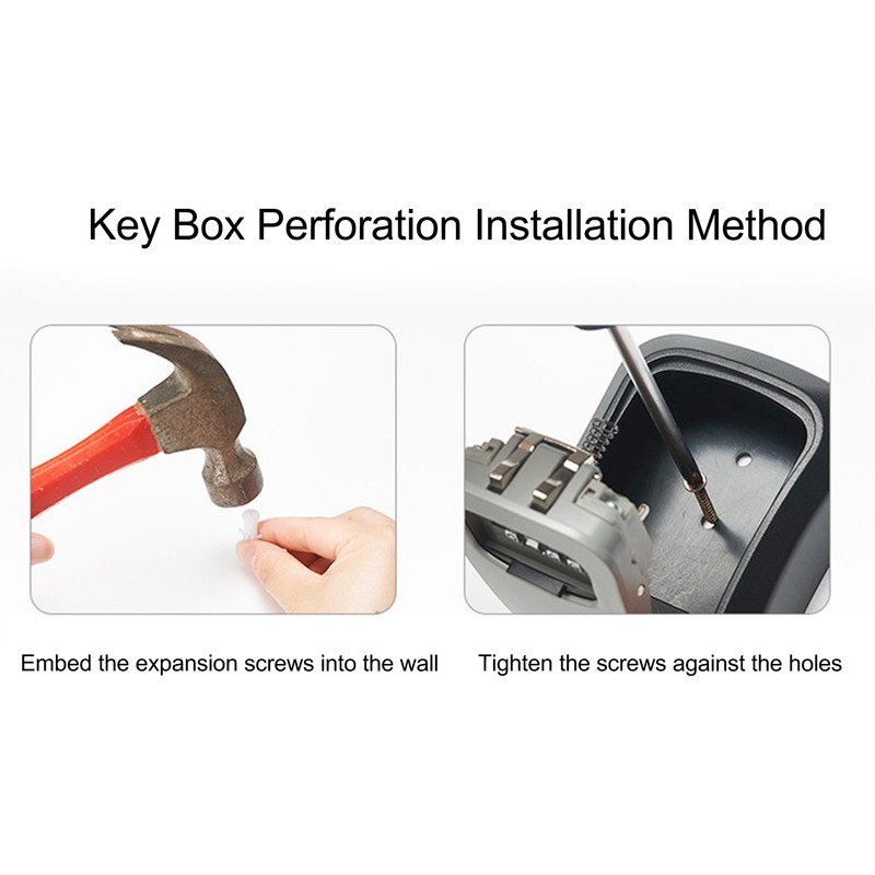 Wall Mounted Key Lock Box Resettable Code Safe Portable Combination