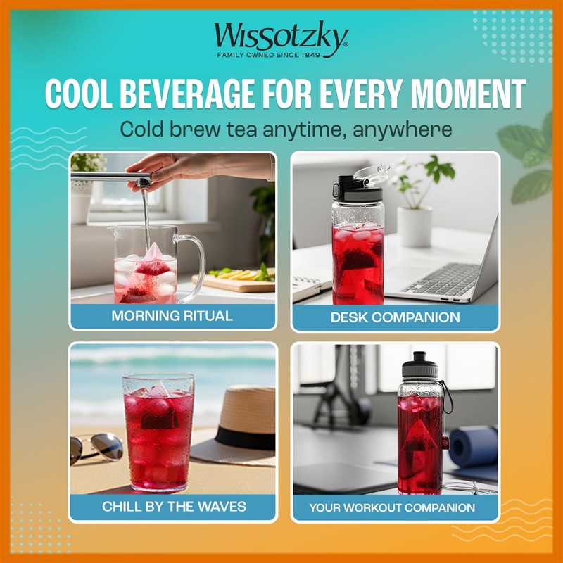 Wissotzky Cold Breeze Variety Pack, Cold Brew Iced Tea (54