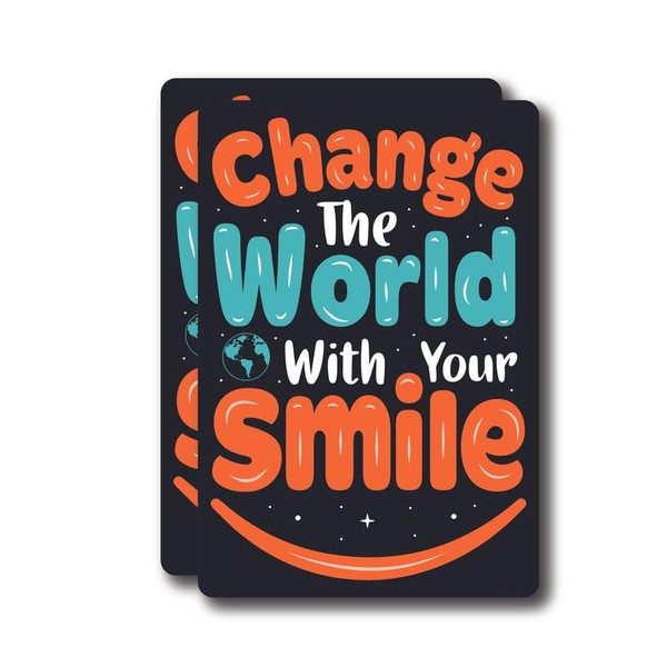 Change The World with Your Smile Sticker - Fun Postive