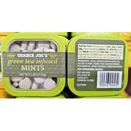 Trader Joe’s Green Tea Infused MINTS 1.23oz 35g (2 Tins)