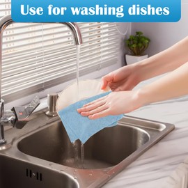 Reusable Cleaning Cloth, Household, Car Cleaning Cloth, Disposable Dishwashing Towel, Multi-functional Towel, Absorbent and Oil-Resistant (20 Sheets/Box) (Blue)