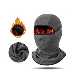 UK-UNIQUE Balaclava Windproof Ski Mask Winter Thermal Fleece Hood Heavyweight Neck Warmer Snood Outdoor Sports Face Covers Hat for Men & Women (Thermal Fleece, Grey)