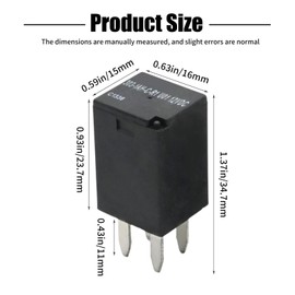 Hoypeyfiy 4PCS 303-1AH-C-R1-U01-12VDC Automotive Relay, 12V 4Pin Starter Relay Replacement for Polaris RZR 570 2012-2015, Replacement for RZR 800 900 1000, Black