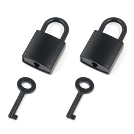 T Tulead Mini Square Padlocks Metal Black Locks Vintage Padlocks Decorative Locks Jewelry Box Padlock Pack of 2 with Keys