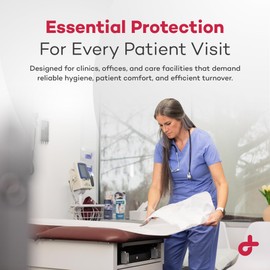 Dealmed Dealmed Medical Exam Table Paper Roll | Disposable Covers for Doctors, Physicians, Diaper Changing, Waxing, Chiropractor, Tracing, Drawing, Coloring | Smooth, White, 18" x 125', 12 Rolls/Case