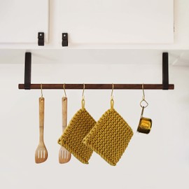 KEYAIIRA - Hanging Under-Cabinet Multipurpose Rack Storage Rail, Under-shelf Storage, utensil, pot & pan suspended leather storage Hanger cup hook