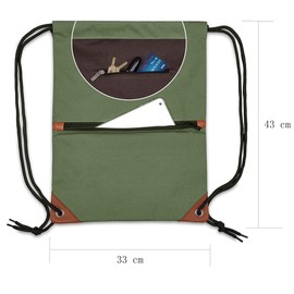 CINY Waterproof Drawstring Gym Bag, Backpack, Sports Bags for Men and Women with Zipper, Waterproof Drawstring Bag for Sports, Beach, Swimming, Hiking, Green