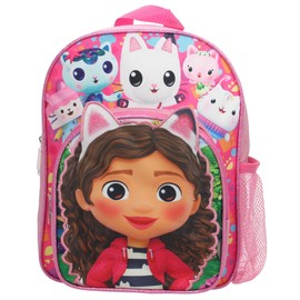 Gabby’s Dollhouse Backpack for Girls - Pink Doll Backpack with Water Bottle Holder - Perfect School Bag for Girls, Pandy Paws Pink Nursery Rucksack