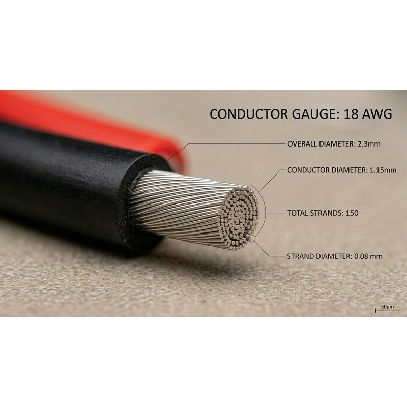 EvZ 18 AWG Silicone Wire 33ft, Ultra Flexible 2 Conductor