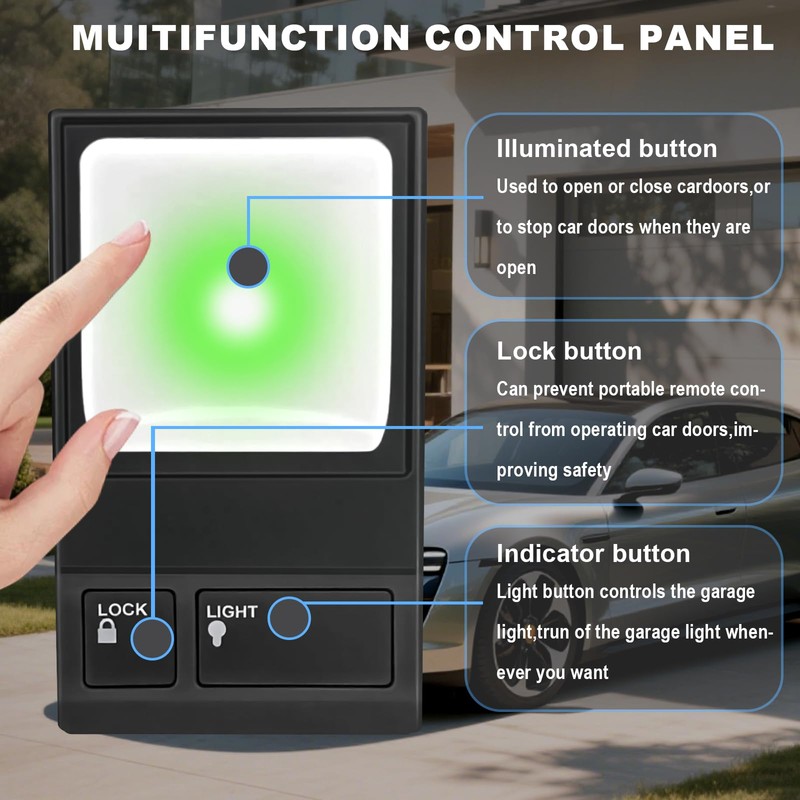 QSDIYRF 2 for LiftMaster Garage Door Opener,Multifunction Control Panel Compatible