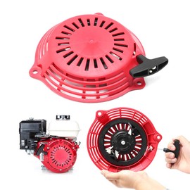Anxingo Recoil Pull Starter Assembly Replacement for Honda GX120 GX160 GX200 5.5HP 6.5HP Generator Replaces# 28400-ZE1-003ZF 28400-ZH8-013YA Stens 150-703, Oregon 31-052 (Red+Black)