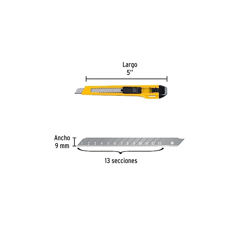 Pretul CUT-5PB, Cutter plástico, 9 mm