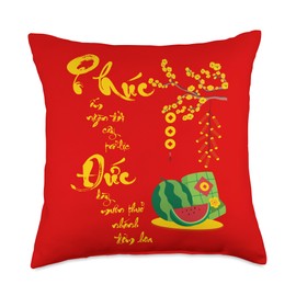 Vietnamese Lunar New Year Decorations 2025 | Tet 2025 Throw Pillow