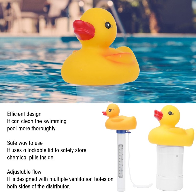 2Pcs Water Thermometer Set High Temperature Resistant Pool Chlorine Dispenser