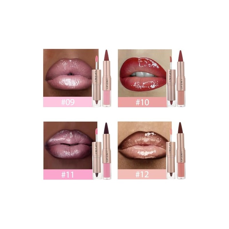 Lápiz de Labios y Pintalabios Líquido 2 en 1 con