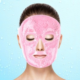 Cooling hot and cold facial pack (pink) swelling reduction gel ice cold mask pack