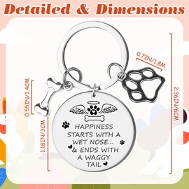 Dog Memorial Gifts Pet Keychain - Loss of Dogs in Memory of Key Chain Sympathy Keyring for Pets Lovers Owner, in Memory of Pup Paw Gift Remembrance Puppy Key Ring for Men Womens