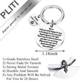 PLITI AA Gift Sobriety Keychain Alcoholic Addiction Recovery Date AA Gift Sober Recovery Keyring