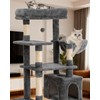 Komicoll 54 Inches Cat Tree, Tall Cat Tower with Hammock,
