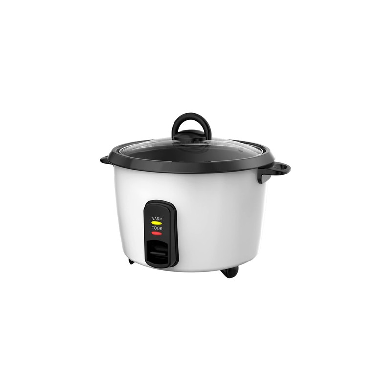Uniware Electric Rice Cooker with Non-Stick Aluminum Pot, Tempered Glass