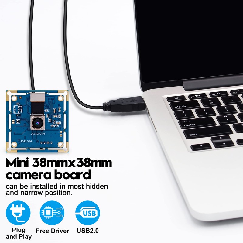 ELP Cámara USB de 8 MP de enfoque automático 4K