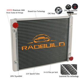 RadBuild Motor All Aluminum Cooling ATV Radiator for 2014-2021 Polaris RZR XP RZR 900 S/RZR 1000 XP XP 4 1000/XP 4 1000/S 1000/General 1000 Radiators