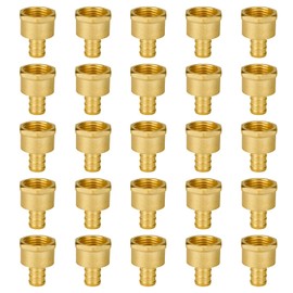 SUNGATOR Pex Fittings 1/2 Inch, 25-Pack 1/2" Pex Female Adapter, 1/2" NPT to 1/2" PEX, No Lead Brass, 1/2 Inch Pex Fittings For Pex Pipe, NSF, UPC Certified
