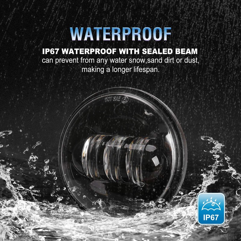 LX-LIGHT - Lámpara LED auxiliar de 11,4 cm para motocicleta,