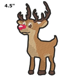 Athena Brands Christmas Patch Rudolph Embroidered Iron-On Custom Applique Santa Reindeer Kids